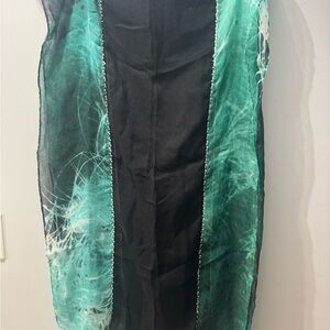 Black and Green Sheer Scarf